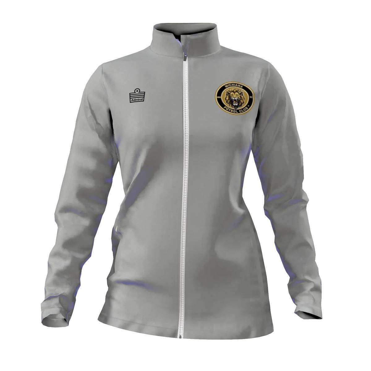 Womens Gray Full Zip Jacket
