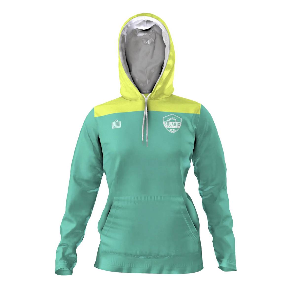 Womens Aqua & Yellow Hoodie