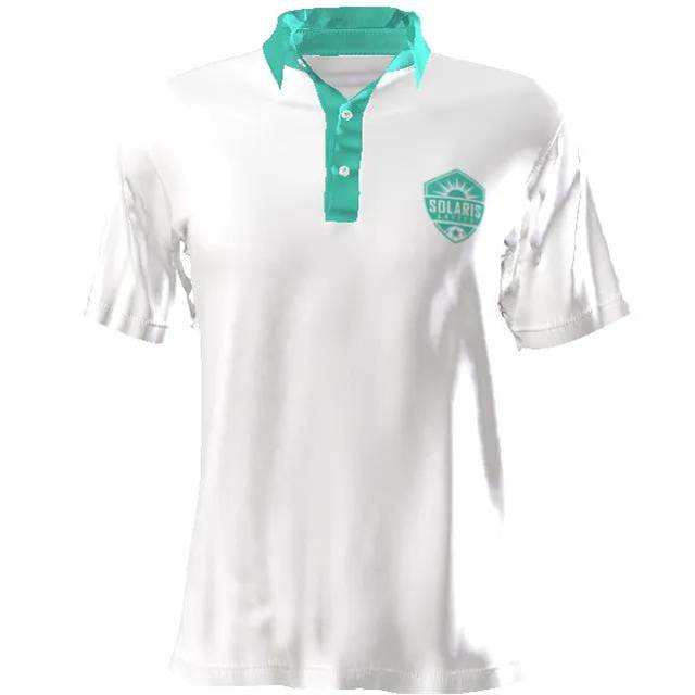 White & Aqua Polo