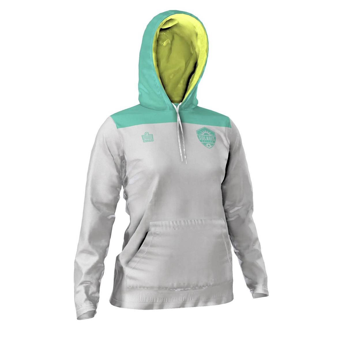 Womens Gray and Aqua Hoodie