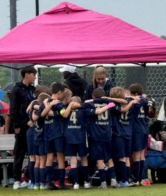 youth team with royal and gold kits from admiral